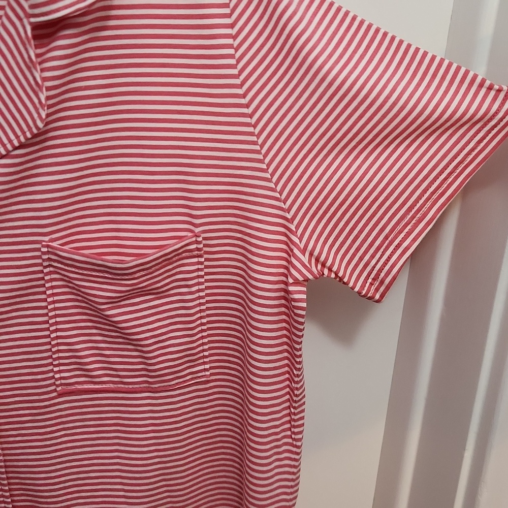 NWT La Vie en Rose Short Sleeve Striped Women's Two Piece Pajama Set Size Medium - Picture 4 of 11